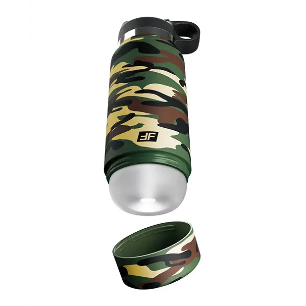 PDX Plus Fap Flask Happy Camper Stroker - Frosted/Camo - Dolls & Masturbators