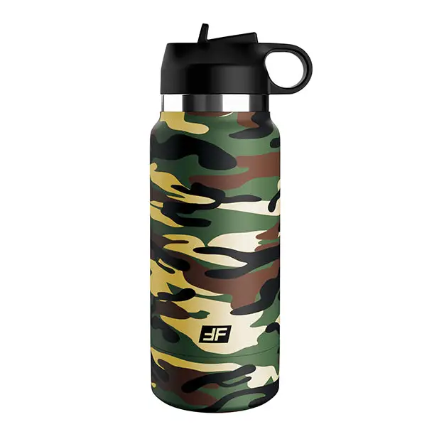 PDX Plus Fap Flask Happy Camper Stroker - Frosted/Camo - Dolls & Masturbators