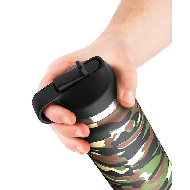 PDX Plus Fap Flask Happy Camper Stroker - Frosted/Camo - Dolls & Masturbators