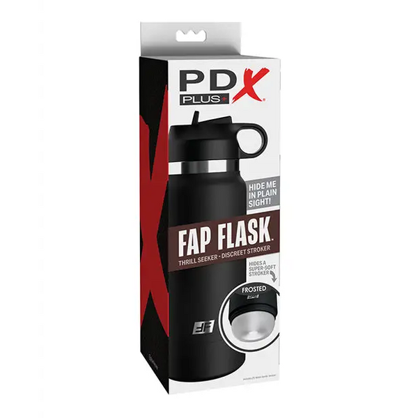 PDX Plus Fap Flask Thrill Seeker Stroker - Frosted/Black - Dolls & Masturbators