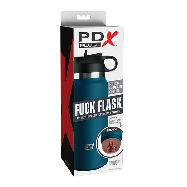 PDX Plus Fuck Flask Private Pleaser Stroker - Brown/Blue - Dolls & Masturbators