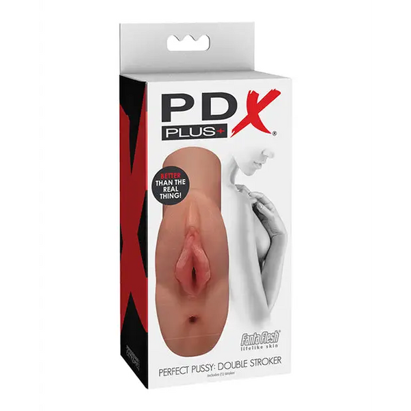 PDX Plus Perfect Pussy Double Stroker - Tan - Dolls & Masturbators