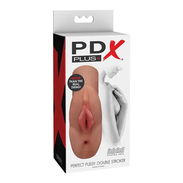 PDX Plus Perfect Pussy Double Stroker - Tan - Dolls & Masturbators