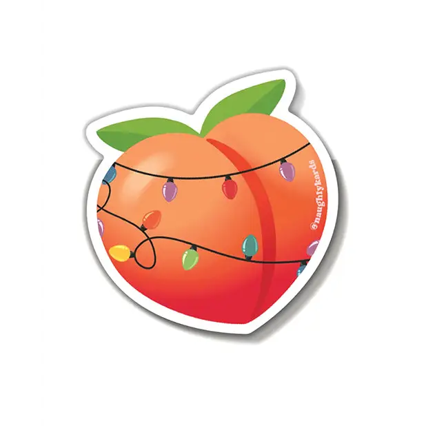 Peach Booty Holiday Sticker - Pack of 3