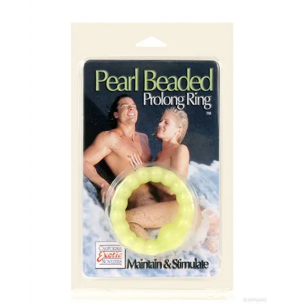 Pearl Beaded Prolong Ring - Glow - Penis Enhancement