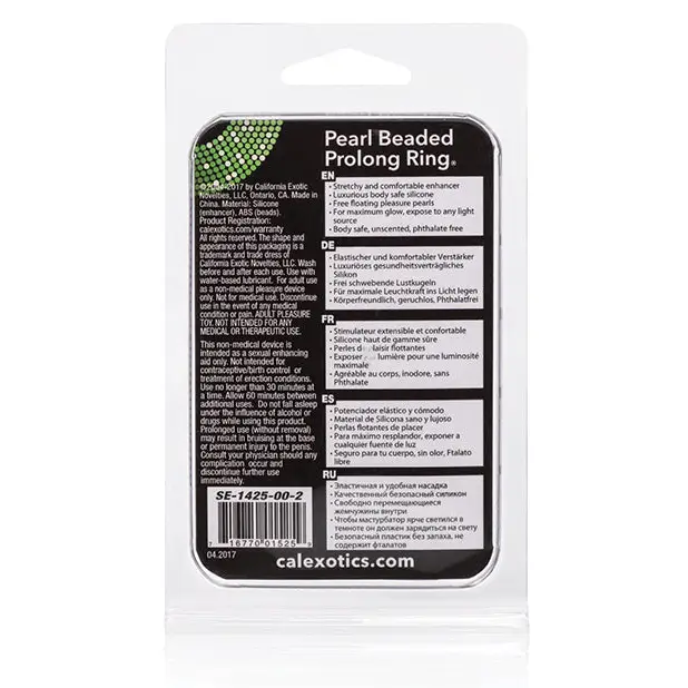 Pearl Beaded Prolong Ring - Glow - Penis Enhancement