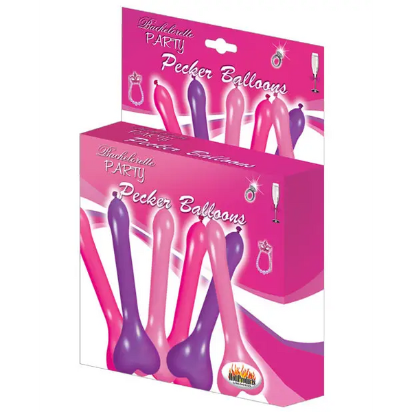 Pecker Balloons - Asst. Colors Box of 6 - Bachelorette & Party Supplies