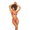 Peek a Boo Top w/Detachable Wrist Straps Thong & Eye Mask Red/Snake L/XL - Lingerie - Packaged