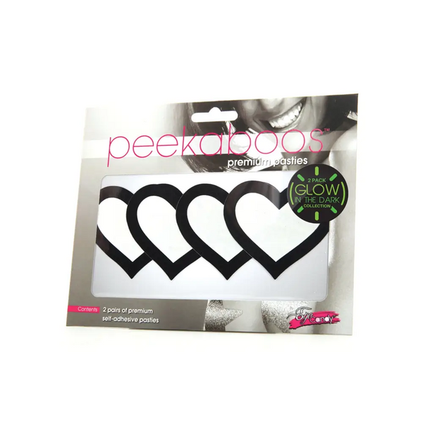 Peekaboo Glow in the Dark Hearts - Pack of 2 - Lingerie - Packaged