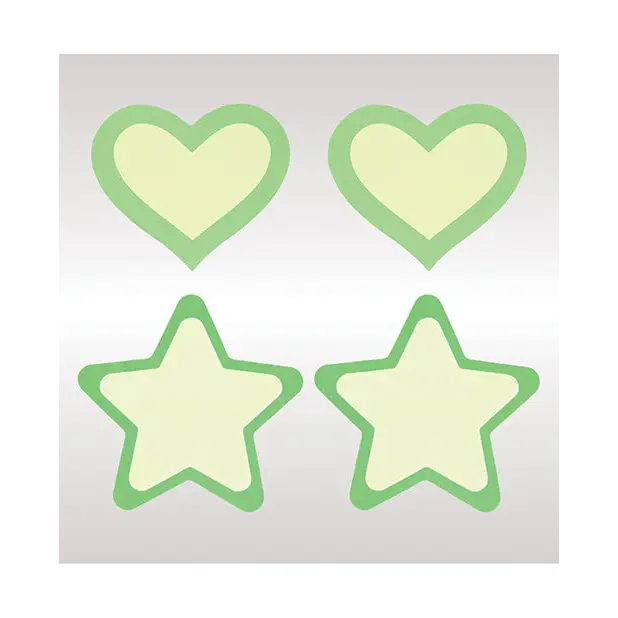 Peekaboos Glow in the Dark Hearts & Stars - Green 2 Pairs - Lingerie - Packaged