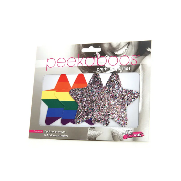 Peekaboos Pride Rainbow Glitter Stars - Pack of 2 - Lingerie - Packaged