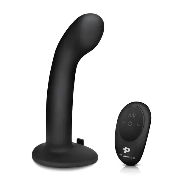 Pegasus 6’’ Rechargeable P-Spot G-Spot Peg w/Adjustable Harness & Remote Set - Black - Strap Ons