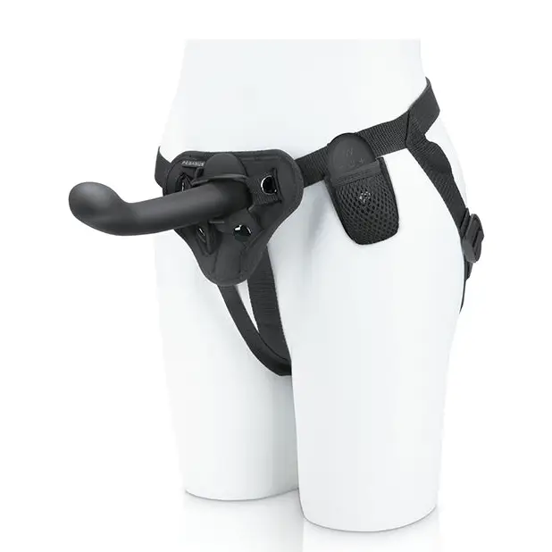 Pegasus 6’’ Rechargeable P-Spot G-Spot Peg w/Adjustable Harness & Remote Set - Black - Strap Ons
