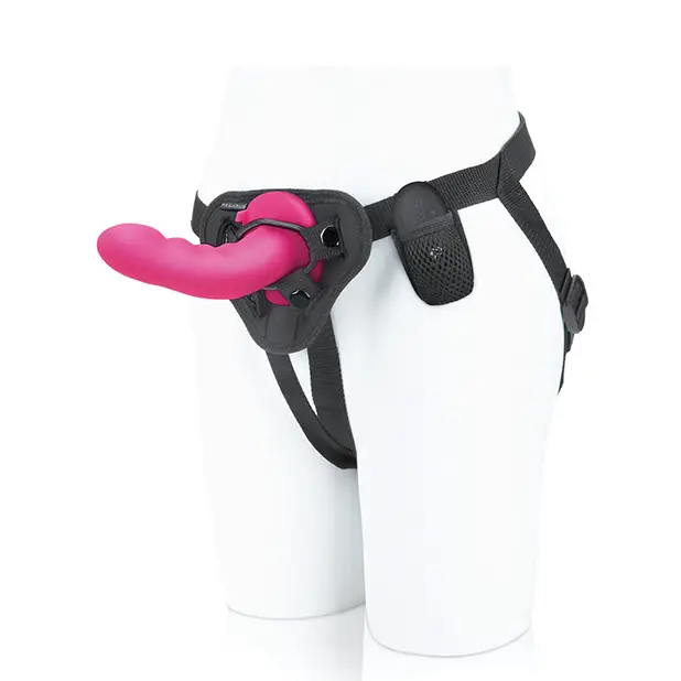 Pegasus 6’’ Rechargeable Ripple Peg w/Adjustable Harness & Remote - Pink - Strap Ons