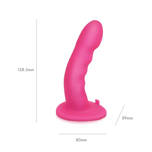 Pegasus 6’’ Rechargeable Ripple Peg w/Adjustable Harness & Remote - Pink - Strap Ons