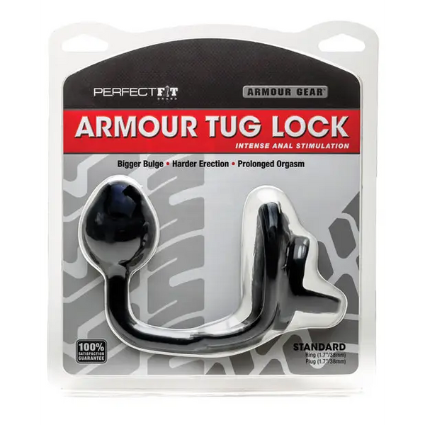 Perfect Fit Armour Tug Lock - Black - Penis Enhancement
