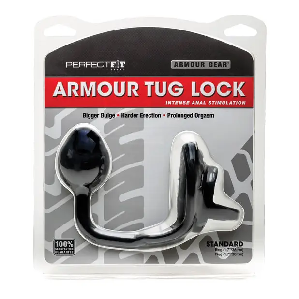 Perfect Fit Armour Tug Lock - Black - Penis Enhancement