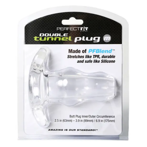 Perfect Fit Double Tunnel Plug Medium - Clear - Anal Products