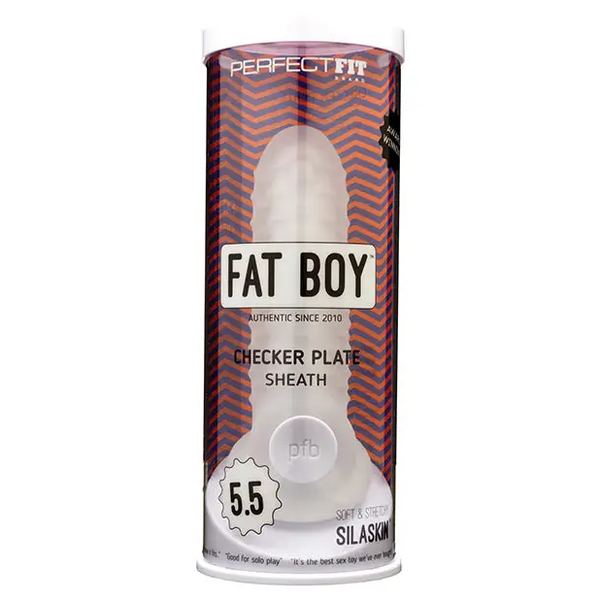 Perfect Fit Fat Boy 5.5’’ Checker Plate Sheath - Clear - Penis Enhancement