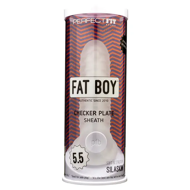 Perfect Fit Fat Boy 5.5’’ Checker Plate Sheath - Clear - Penis Enhancement