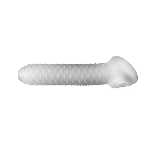 Perfect Fit Fat Boy 7.5’’ Checker Plate Sheath- Clear - Penis Enhancement