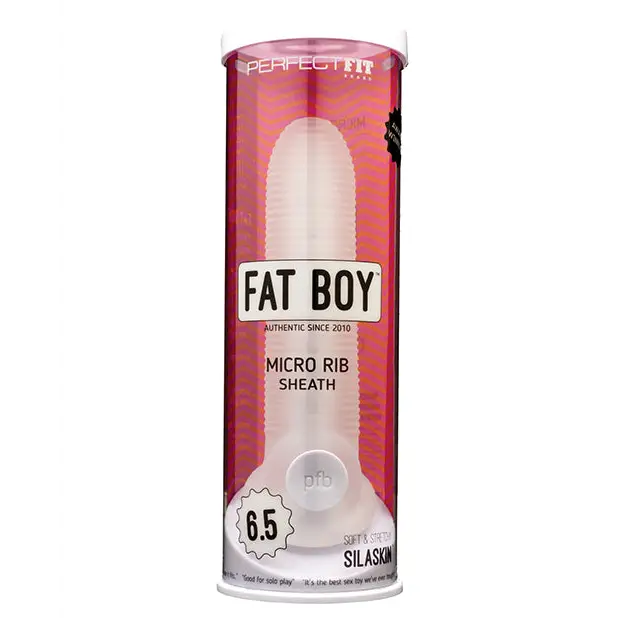 Perfect Fit Fat Boy Micro Ribbed Sheath 6.5’’ - Clear - Penis Enhancement