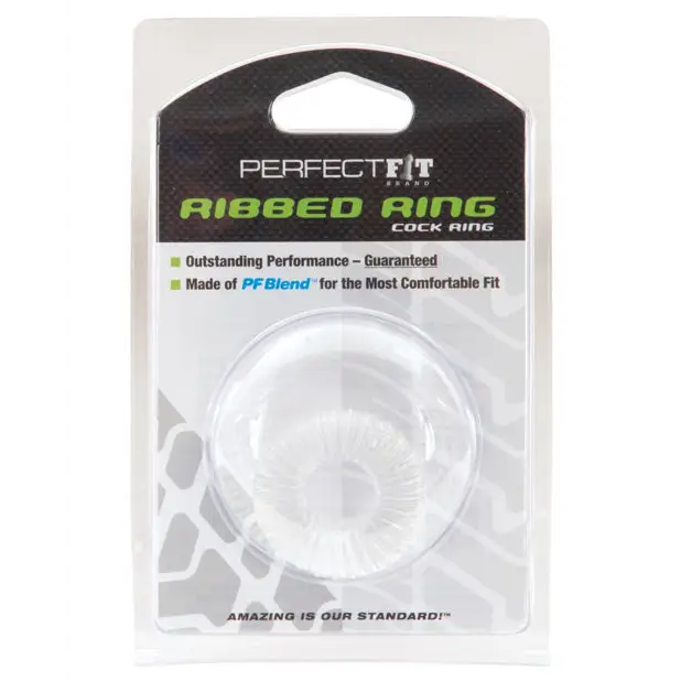 Perfect Fit Ribbed Ring - Clear - Penis Enhancement