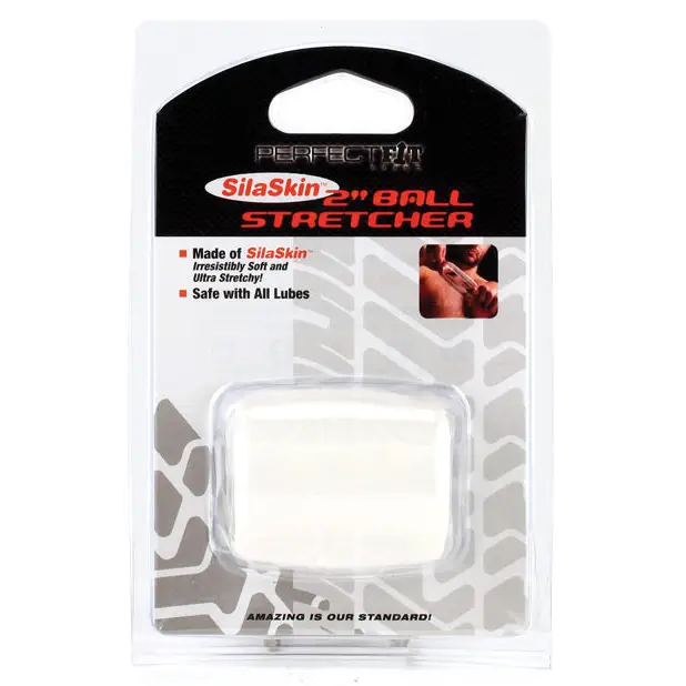 Perfect Fit SilaSkin Ball Stretcher - Opaque White - Penis Enhancement