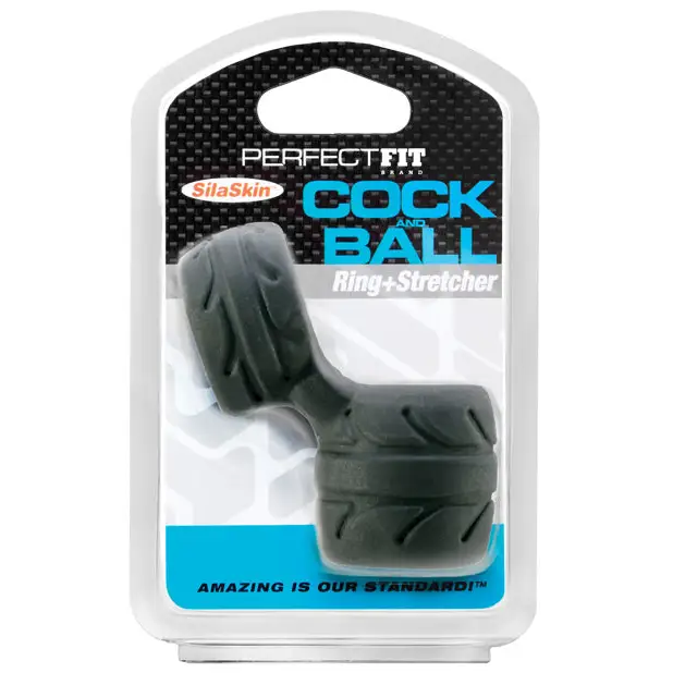 Perfect Fit SilaSkin Cock & Ball Ring - Black - Penis Enhancement