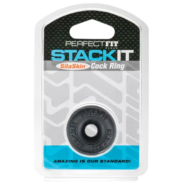 Perfect Fit Stackit Cock Ring - Black - Penis Enhancement