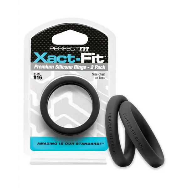 Perfect Fit Xact Fit #16 - Black Pack of 2 - Penis Enhancement