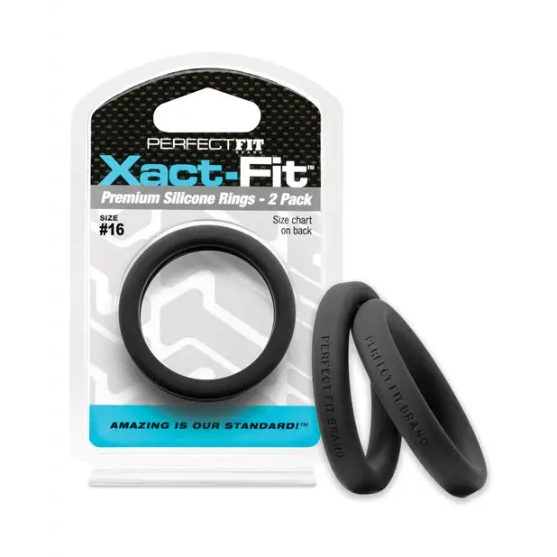 Perfect Fit Xact Fit #16 - Black Pack of 2 - Penis Enhancement