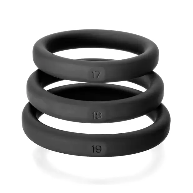 Perfect Fit Xact Fit 3 Ring Kit M/L - Black - Penis Enhancement