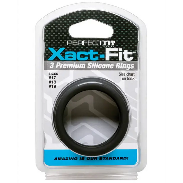 Perfect Fit Xact Fit 3 Ring Kit M/L - Black - Penis Enhancement