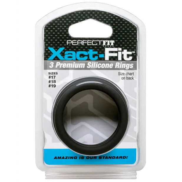 Perfect Fit Xact Fit 3 Ring Kit M/L - Black - Penis Enhancement