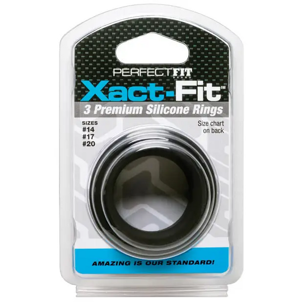 Perfect Fit Xact Fit 3 Ring Kit S/M/L - Black - Penis Enhancement