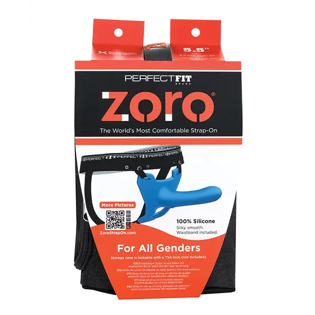 Perfect Fit Zoro 6.5’’ Strap On w/Case - Blue - Gay & Lesbian Products