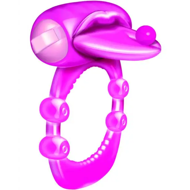 Pierced Tongue X-treme Vibrating Pleasure Ring - Magenta - Stimulators