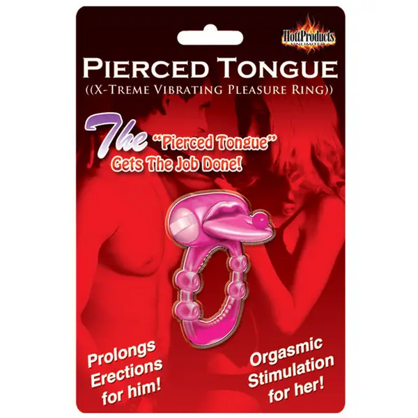 Pierced Tongue X-treme Vibrating Pleasure Ring - Magenta - Stimulators