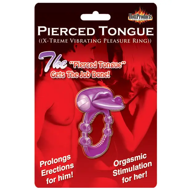 Pierced Tongue X-treme Vibrating Pleasure Ring - Purple - Stimulators