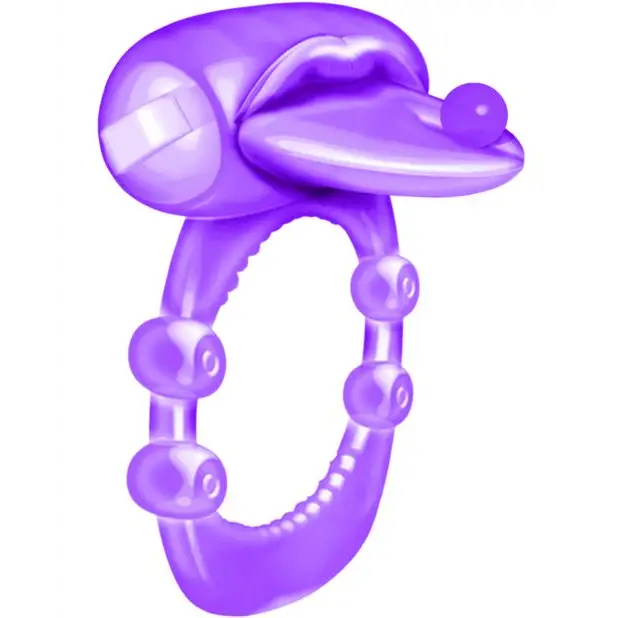 Pierced Tongue X-treme Vibrating Pleasure Ring - Purple - Stimulators