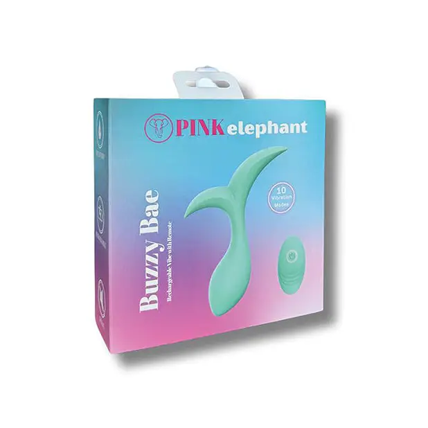 Pink Elephant Buzzy Bae Rechargeable Vibe w/Remote - Aqua - Anal Products