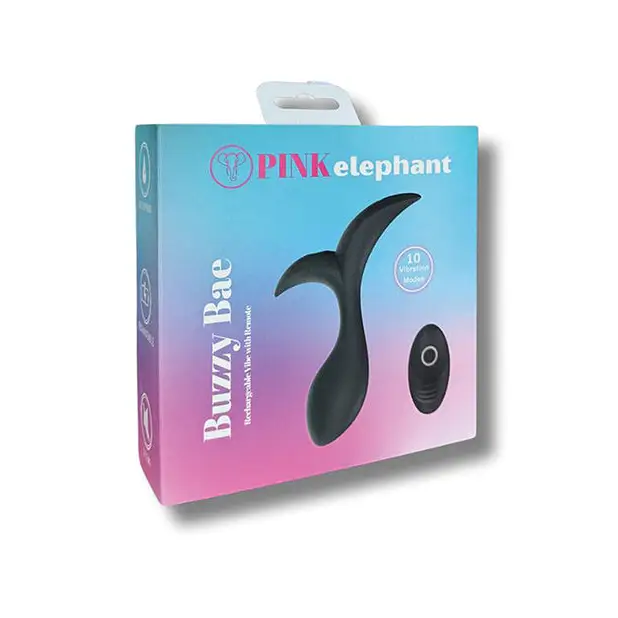 Pink Elephant Buzzy Bae Rechargeable Vibe w/Remote - Black - Anal Products