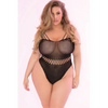 Pink Lipstick All Access Pass Bodystocking Black 1X - Lingerie - Plus/Queen - Packaged