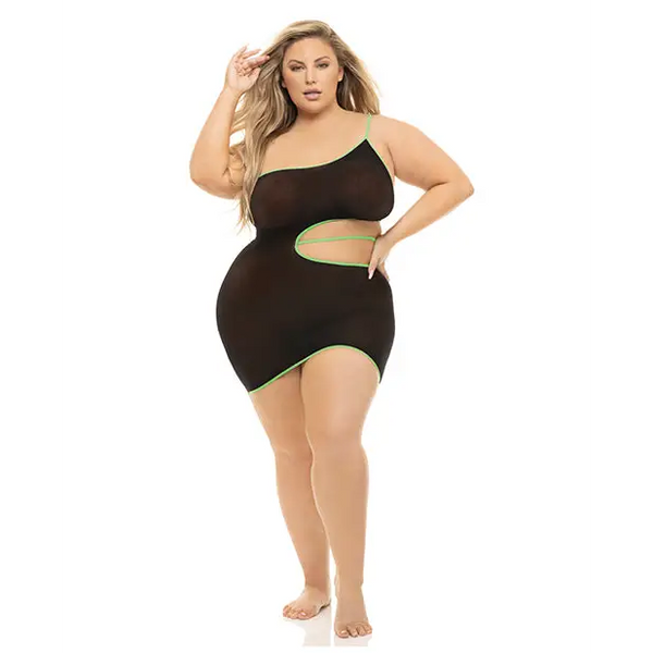 Pink Lipstick All You Need Cut Out Dress Black QN - Lingerie - Plus/Queen - Packaged