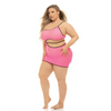 Pink Lipstick All You Need Cut Out Dress Neon Pink QN - Lingerie - Plus/Queen - Packaged