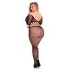Pink Lipstick Amplify Crotchless Bodystocking Black QN - Lingerie - Plus/Queen - Packaged