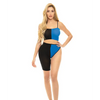 Pink Lipstick Block You Out Bandeau & Bottom Black/Blue O/S - Lingerie - Packaged