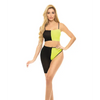 Pink Lipstick Block You Out Bandeau & Bottom Black/Yellow O/S - Lingerie - Packaged
