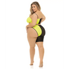 Pink Lipstick Block You Out Bandeau & Bottom Black/Yellow QN - Lingerie - Plus/Queen - Packaged